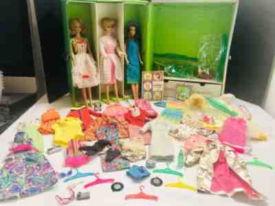 LARGE LOT OF VINTAGE 60’s BARBIE 3 MIDGE DOLLS, CASE, CLOTHES & ACCESSORIES! 
