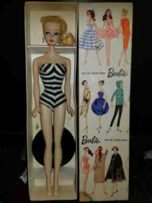 All Original #1 BLONDE PONYTAIL BARBIE In Box *Very PINK Color*