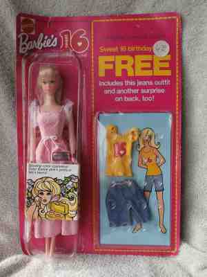 RARE 1973 NRFB Vintage Sweet 16 Birthday Barbie Doll w/ Extra Outfit