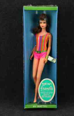 Barbie #1170 1965 MIB Francie TNT Brunette Multi-Color Stripes