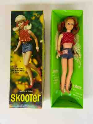 Vtg 60s Titian Bend Leg SKOOTER DOLL in BOX~Orig Wristband! Redhead~Barbie Skipp