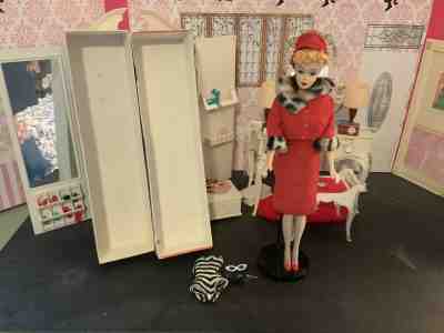 Vintage Ponytail Barbie #3 With Matinee Fashion Outfit, Box,Stand & Much More