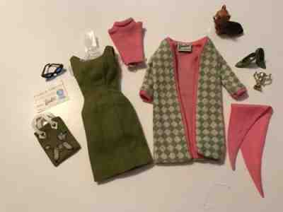 1965 VINTAGE BARBIE #POODLE PARADE-VHTF OLIVE GREEN SPIKES