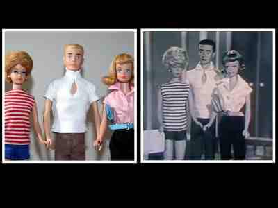 Vintage Barbie-Midge -Ken 1962 w/LOTS of outfits! Great starter collection! VGC!