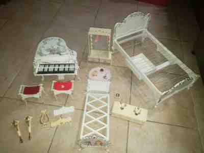 Vintage Barbie Susy Goose Piano Jeweled Bed and Wardrobe and Queen Bed 1967