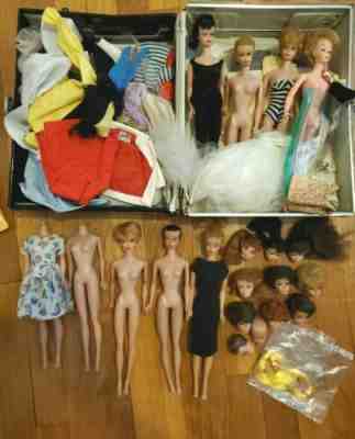 Vintage Barbie Huge Lot Clothes Heads Bodies Ponytail Color Magic Bubble TLC