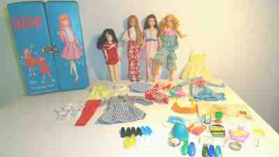 VINTAGE BARBIE SKIPPER LOT CASE 4 DOLLS CLOTHES ACCESSORIES CLEAN VGC