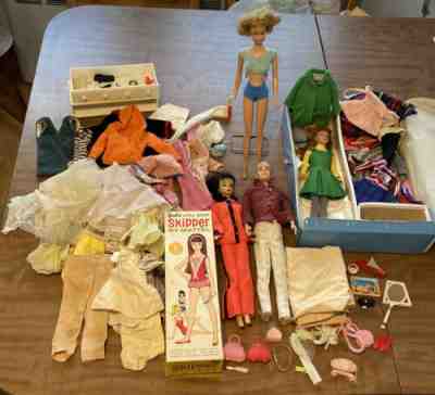 HUGE LOT Vintage Barbie Dolls & Case Clothes ACCESSORIES SKIPPER OG BOX KEN LOOK