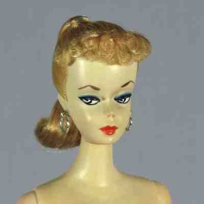 Vintage Blonde Ponytail BARBIE DOLL #3 from 1959-1960 Blue Eye Liner /Eye  Shadow