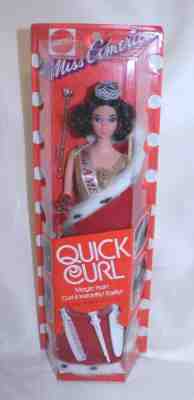 Vintage 1972 Barbie Brunette QUICK CURL MISS AMERICA No 8697 NRFB
