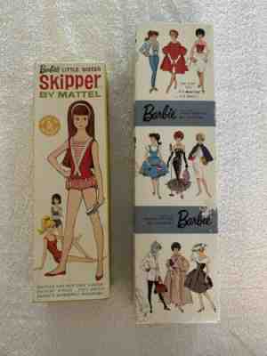 1963 Barbie 0954 Career Girl, All Original ; 1963 Skipper  0950 Blonde, All Orig