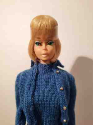 Vintage Blonde American Girl Barbie In Knitting Pretty Excellent 