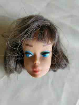 VINTAGE MATTEL 1958 BARBIE DOLL AMERICAN GIRL SIDE PART STYLE BRUNETTE Head Only