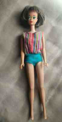 BARBIE High Color American Girl Barbie Doll gray Long Hair circa 1965/66 
