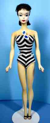 Barbie Vintage #3 Raven hair wearing original swimsuit + Fashion Luncheon Comple