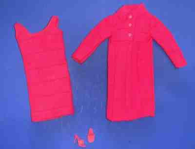 Barbie Stacey Japanese Exclusive 2621 Pink Knit Mod Mini Dress & Coat With Shoes
