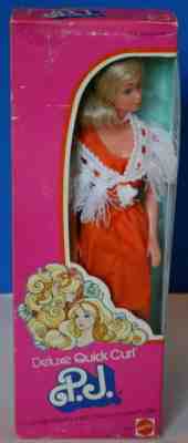 1975 DELUXE QUICK CURL PJ NRFB MIB Steffie face Superstar era Vintage Barbie WOW