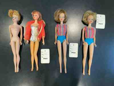 Vintage Mattel 1958, 60's & 70 Barbie Doll's -  Lot of 4 Total 