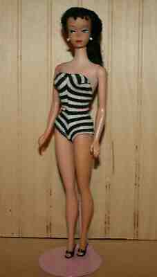 Vintage Original 1960 Mattel BARBIE PONYTAIL BRUNETTE #3 w/ Original Outfit