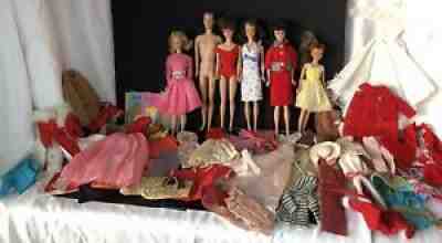 HUGE lot Vintage Barbie dolls, clothes NICE!