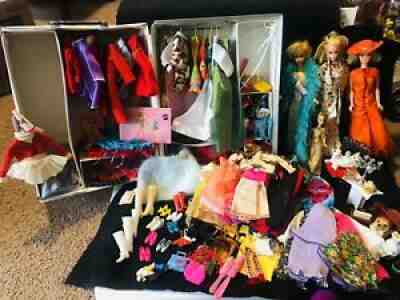 Vintage 1968 Barbie Double Sided Trunk Case with Dolls and Accessories