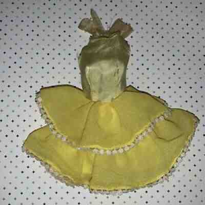 Barbie Stacey Japanese Exclusive Yellow Two Tiered Lace Mod Halter Dress Only EX