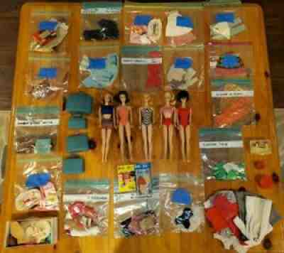 Vintage Lot Of Barbie Dolls, Clothes, Shoes, And Accessories NICE 