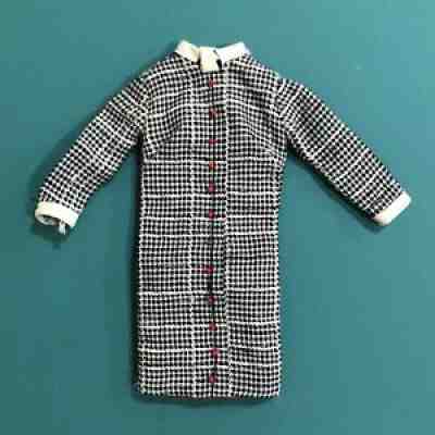 Vintage 1960s Barbie Halinaâ??s Doll Fashions Of Chicago Black White Tweed Dress