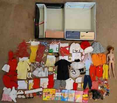 Vintage Mattel Barbie Doll Case Dolls Clothes Accessories 1960s Rare Lot Midge