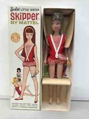 Vintage 1963 Skipper Doll By Mattel ~ Stock #0950 Brunette W/ Box (BARBIE) NOS