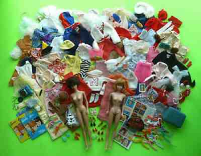 Huge 156-Piece Lot of Vintage 1960's Barbie Dolls, Clothing & Accessoriesâ EUC NM