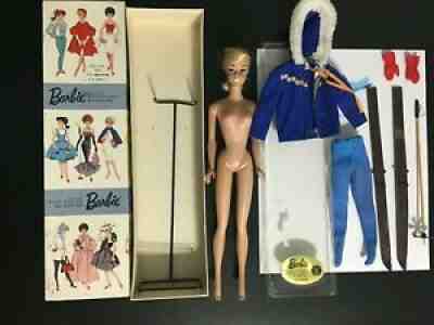 Vintage 1960's Mattel Barbie Doll Ski Queen-Original Box/Doll/Stand