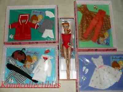 Let's Play Barbie Vintage Reproduction Redhead Doll + 4 Seasons Fashions!! NRFB!