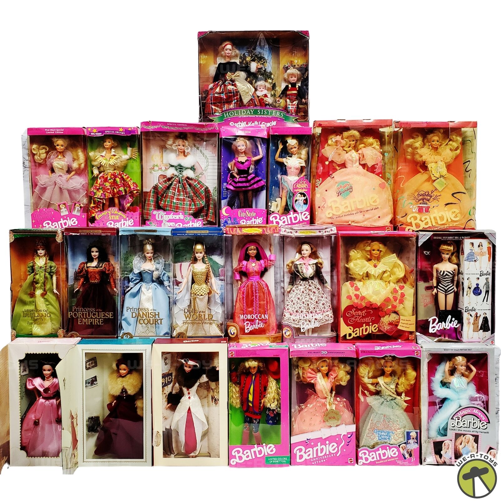 BARBIE DOLL LOT OF 23 ~ ASSORTED DOLLS ~ BOXES HAVE WEAR ~ SEE PHOTOS