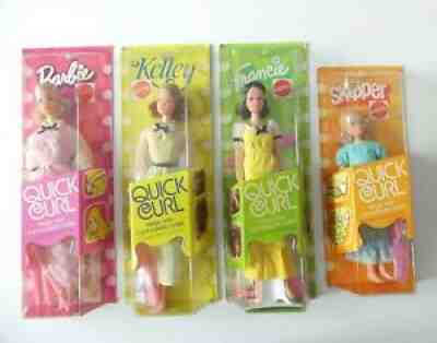 Vintage Mod Barbie Set of 4 Quick Curl Dolls Barbie Kelley Francie Skipper NRFB