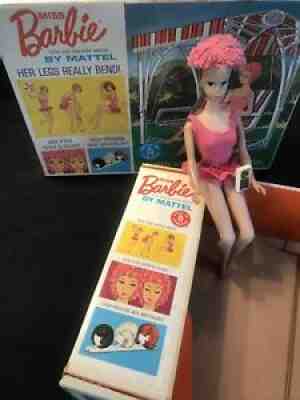 1963 Miss Barbie with Bendable Legs and Original Wigs + Swim Cap