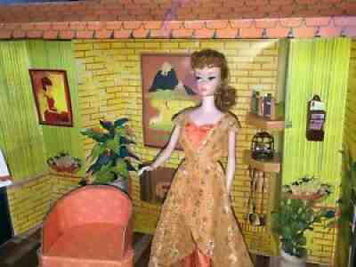 Vintage Titan Ponytail Barbie + Knitting Pretty Dreamhouse + furniture + clothes