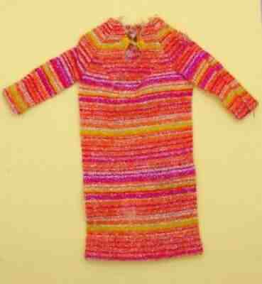 Vintage Barbie Japanese Exclusive Multicolor Striped Glitter Dress RARE