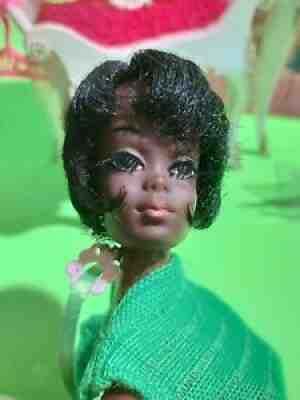 1968 Mattel Talking Christie doll THAT TALKS! w swimsuit, stand, booklet, box