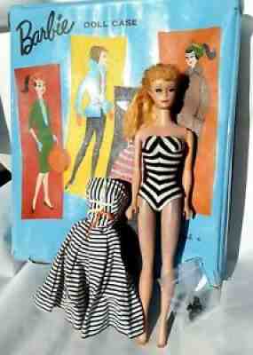 Lot of 4 1960's Ponytail BARBIE Case Shoes Swimsuit & Dress #912 Cotton Casual