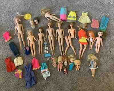 VTG Lot Mattel 1960's Tutti Barbie Francie Campus Belle Skipper Clone HK Sad Eye