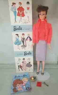 Vintage Barbie Dressed Box Knitting Pretty Doll and Accessories
