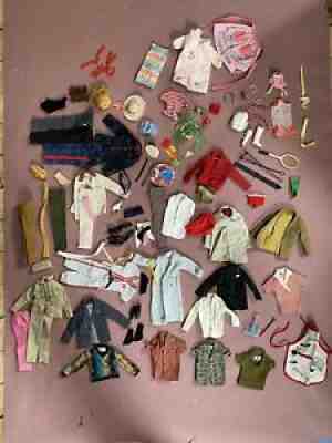 Vintage 1960s barbie Skipper Tressy Ken Clothes Accessories Lot And Furniture