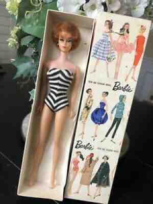 1959 MATTEL BARBIE DOLL ORIGINAL BOX STOCK NUMBER 850 Bubble Cut