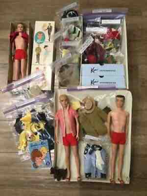Amazing Lot Of Vintage Ken Dolls And Clothing Outfits 1961-1964