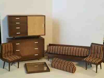 Lot Of Vintage Mattel Wooden Doll House Furniture Barbie 1950s Japan MCM Wright