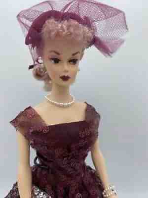 OOAK VINTAGE REPRODUCTION PONYTAIL BARBIE REPAINT WITH ORANGE BLOSSOM IN PLUM