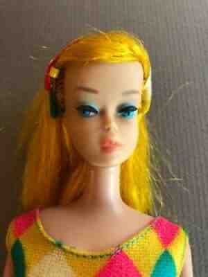 1966 Color Magic Barbie doll Low color, Original swimsuit & headband Vintage