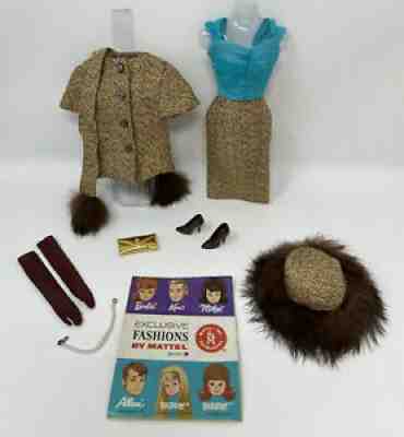 Vintage Barbie Clothes Doll Outfit #1647 GOLD â??N GLAMOUR with RARE BROWN SPIKES