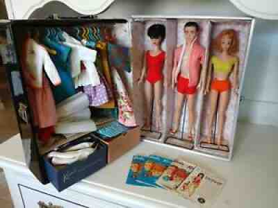 Huge Rare Vintage 1960s Doll Lot Barbie Ken Midge, Sew Free Clothes Case & More!